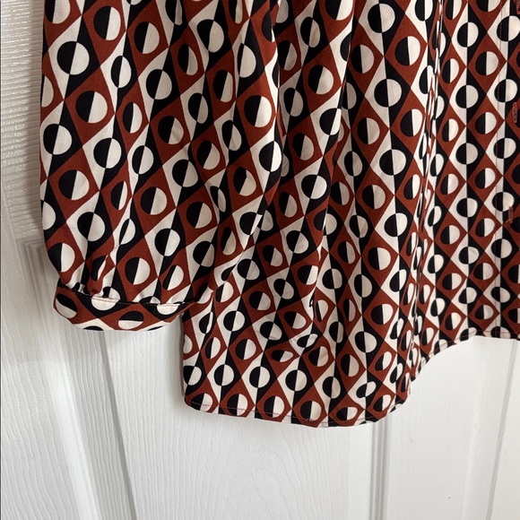 ELOQUII Tie Neck Button Up Blouse Size 22 Ascot Flowy dressy career wear - Picture 8 of 12